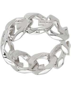 Givenchy シルバー G チェーン リング - メタリック