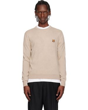 Maison Kitsuné Fox Head Merino Regular Jumper - Black