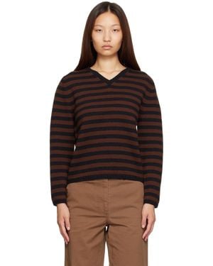 NOTHING WRITTEN Molly V-Neck Pullover Sweater - Brown