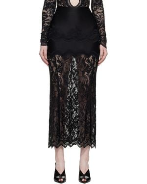 Rabanne Lace Midi Skirt - Black