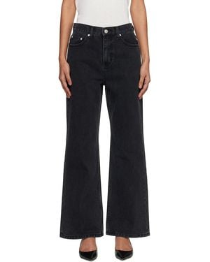 DUNST Relaxed Flared Jeans - Black
