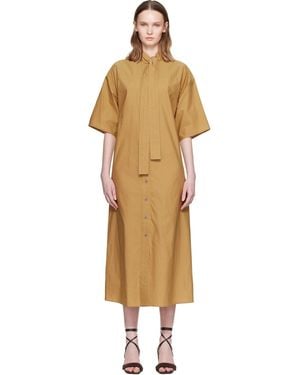 Lemaire Tan Reversible Tube Midi Dress - Metallic