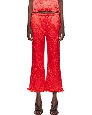 MERYLL ROGGE Creased Satin Trousers - Red