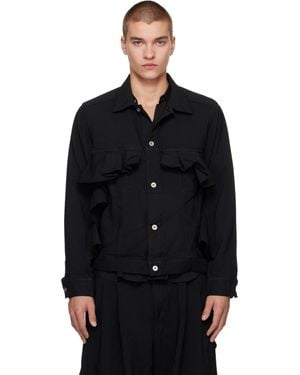 COMME DES GARÇON BLACK Polyester Gabardine Jacket - Black