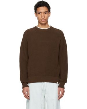 Merz B. Schwanen Sturdy Ribbed Cotton Jumper - Brown