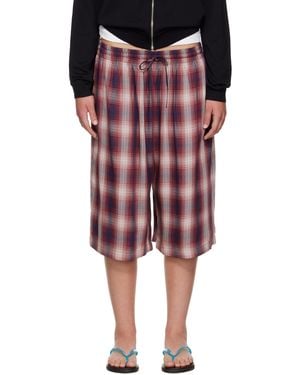 Acne Studios Check Shorts - Red