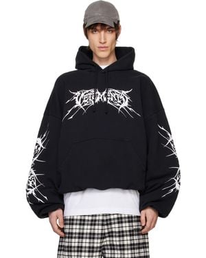 Vetements ブラック Death Metal クロップド ボクシー フーディ