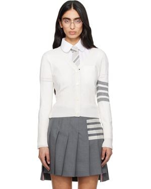 Thom Browne Classic Cashmere 4-Bar V-Neck Cardigan - Multicolour