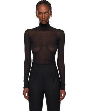 Mugler Turtleneck Top - Black