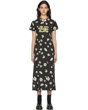 Rabanne Ssense Exclusive Capsule Daisy Print Dress - Black