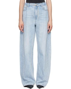Alexander Wang Balloon Jogger Rhinestone Drawcord Jeans - Blue