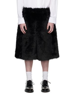 Simone Rocha Short Noir En Fourrure Synthétique Exclusif À Ssense