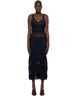 Wales Bonner Crochet Maxi Dress - Black