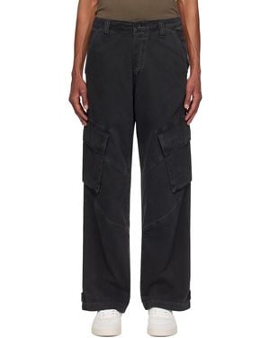 Agolde Relaxed-Fit Regenerative Cotton Twill Cargo Trousers - Black