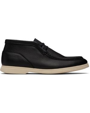 BOSS Tumbled Leather Desert Boots - Black