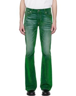 Cout de la Liberte Jimmy Stretch Suede Flare Jeans - Green