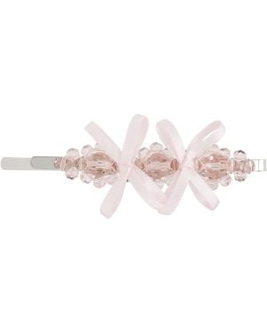 Simone Rocha Petite Bow Detail Flower Hair Clip - Black