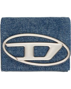 DIESEL 1Dr Denim Trifold Wallet - Blue