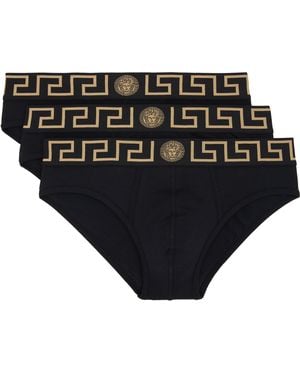 Versace Three-Pack Jersey Briefs - Black