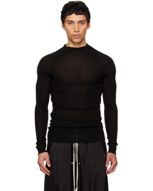 Rick Owens Temple Ribbed Tabard Turtleneck - Black