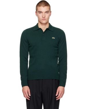 Lacoste Polo Vert En Cachemire