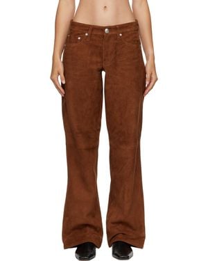 Rag & Bone Pantalon Cam Brun En Suède - Marron
