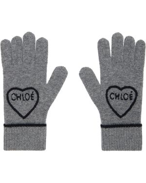 Chloé 'The Encoeur' Gloves - Grey