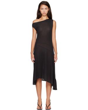 St. Agni Fine Jersey Off Shoulder Midi Dress - Black