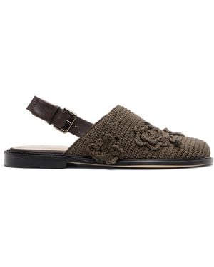 Cordera Crochet Mule Loafers - Black