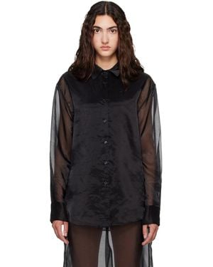 Frankie Shop Peri Sheer Shirt - Black