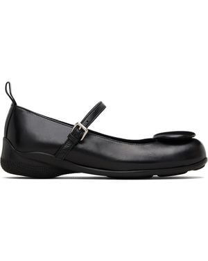 OPEN YY Badge Appliqué Flats - Black