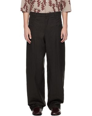 ZEGNA Linen Trousers - Black
