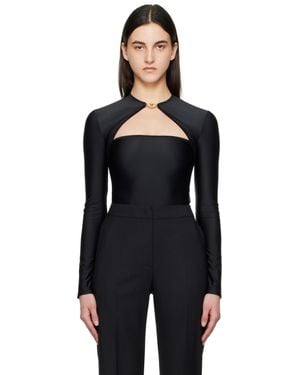 Marine Serre Draped Jersey Open Neck T-Shirt - Black