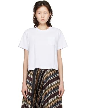 Sacai Horizontal Stripe T-Shirt - White