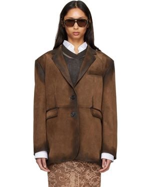 Acne Studios Suede Suit Jacket - Brown