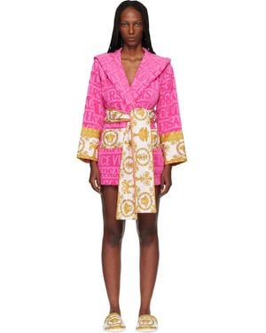 Versace 'I Heart Baroque' Short Bathrobe - Black