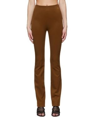 Atlein Tan Viscose Pants - Multicolour