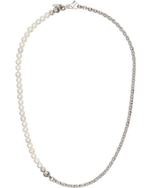 Emanuele Bicocchi Ssense Exclusive Pearl Necklace - Metallic