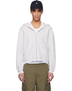 Acne Studios グレー ジップフーディ - ホワイト