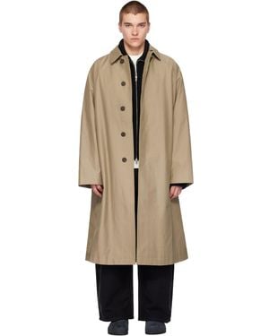 Studio Nicholson Khaki Crowe Coated Cotton Trench Coat - Natural
