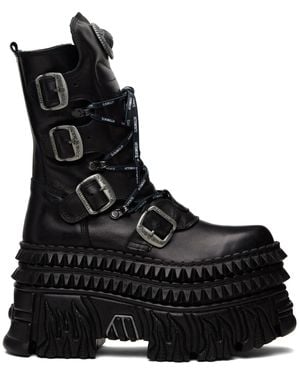 Vetements New Rock Edition Lace Up Boots - Black