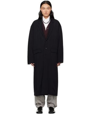 SOSHIOTSUKI Kimono Sleeve Chester Coat - Black