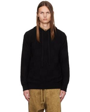 Uma Wang Check Hoodie - Black