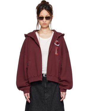 Lu'u Dan Bruce Lee X Lựu Đạn Burgundy Zip Hoodie - Red