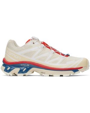 Salomon Beige & Red Xt-6 Trainers - Black