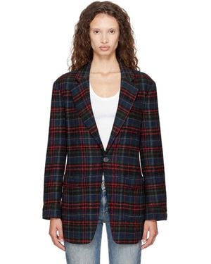 R13 Veston Multicolore À Passepoils - Noir