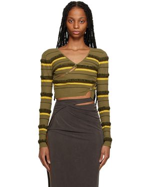 Jacquemus Cardigan 'le cardigan tordu' vert - le raphia - Orange
