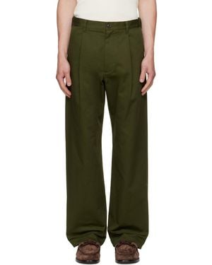 vowels Pleated Pants - Green