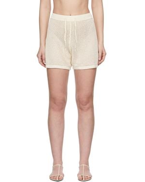 Nanushka Off-white Crocheted Fico Shorts - Multicolour