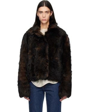 TOTEME Silky Shearling Jacket - Black